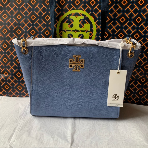 Tory Burch Handbags - Tory Burch Britten Mini Tote Bag Crossbody Bluewood